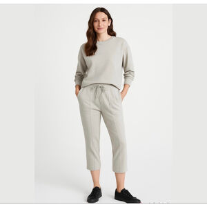 Mango Smart Sweatpants and sweatshirt matching set Beige organic cotton Sz L-XL